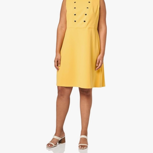 Tommy Hilfiger Yellow Button-Front Mini Dress - Picture 1 of 5
